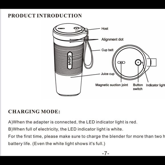 Portable blender complete with USB port to use at your desk or in travels - Picture 2 of 5